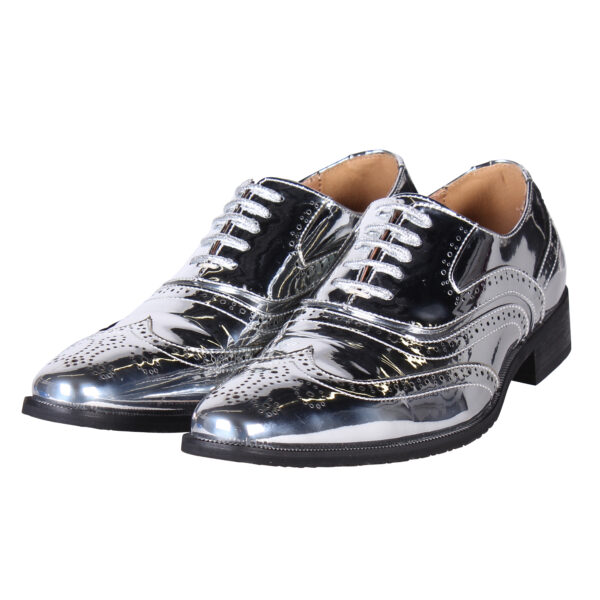 Herrenschuhe Metallic Silber Gr. 47