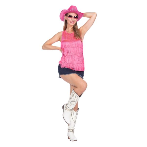 Party Top Fransen Pink-S/M